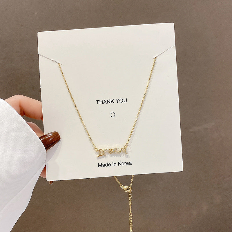 European and American retro titanium necklace female designed high-grade pearl pendant INS style wild lock bone chain jewelry