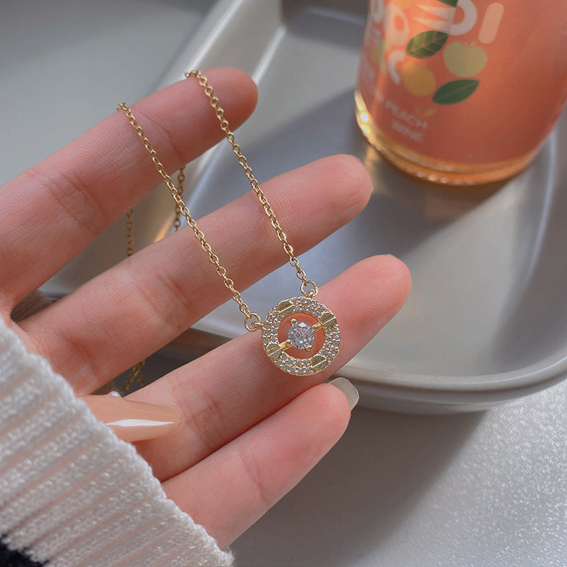 European and American retro titanium necklace female designed high-grade pearl pendant INS style wild lock bone chain jewelry