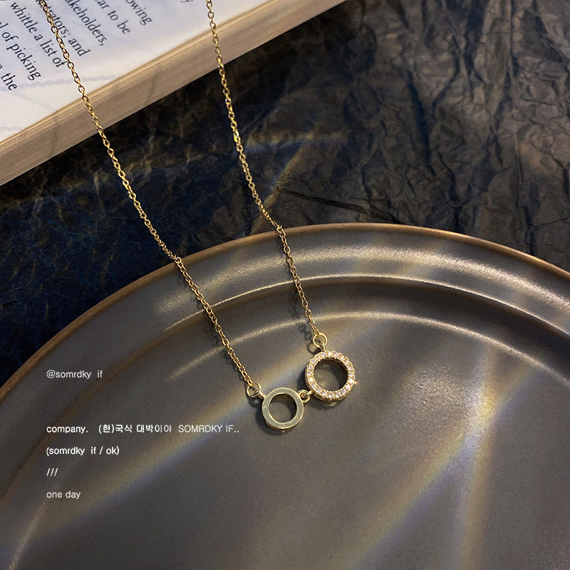 European and American retro titanium necklace female designed high-grade pearl pendant INS style wild lock bone chain jewelry