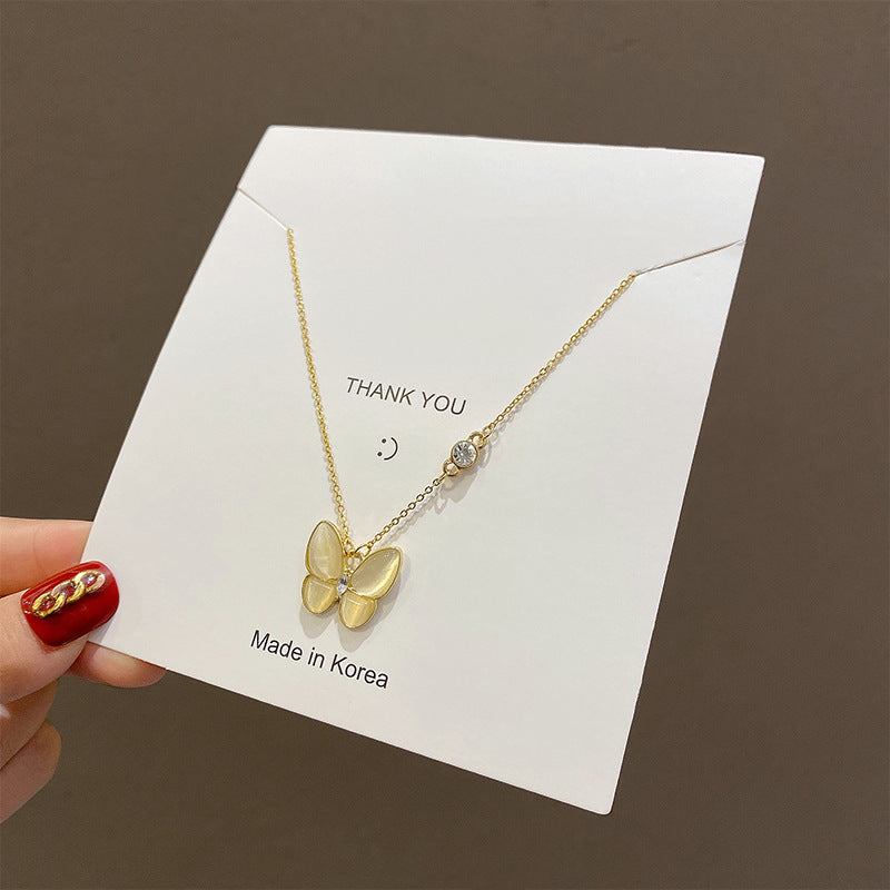 European and American retro titanium necklace female designed high-grade pearl pendant INS style wild lock bone chain jewelry