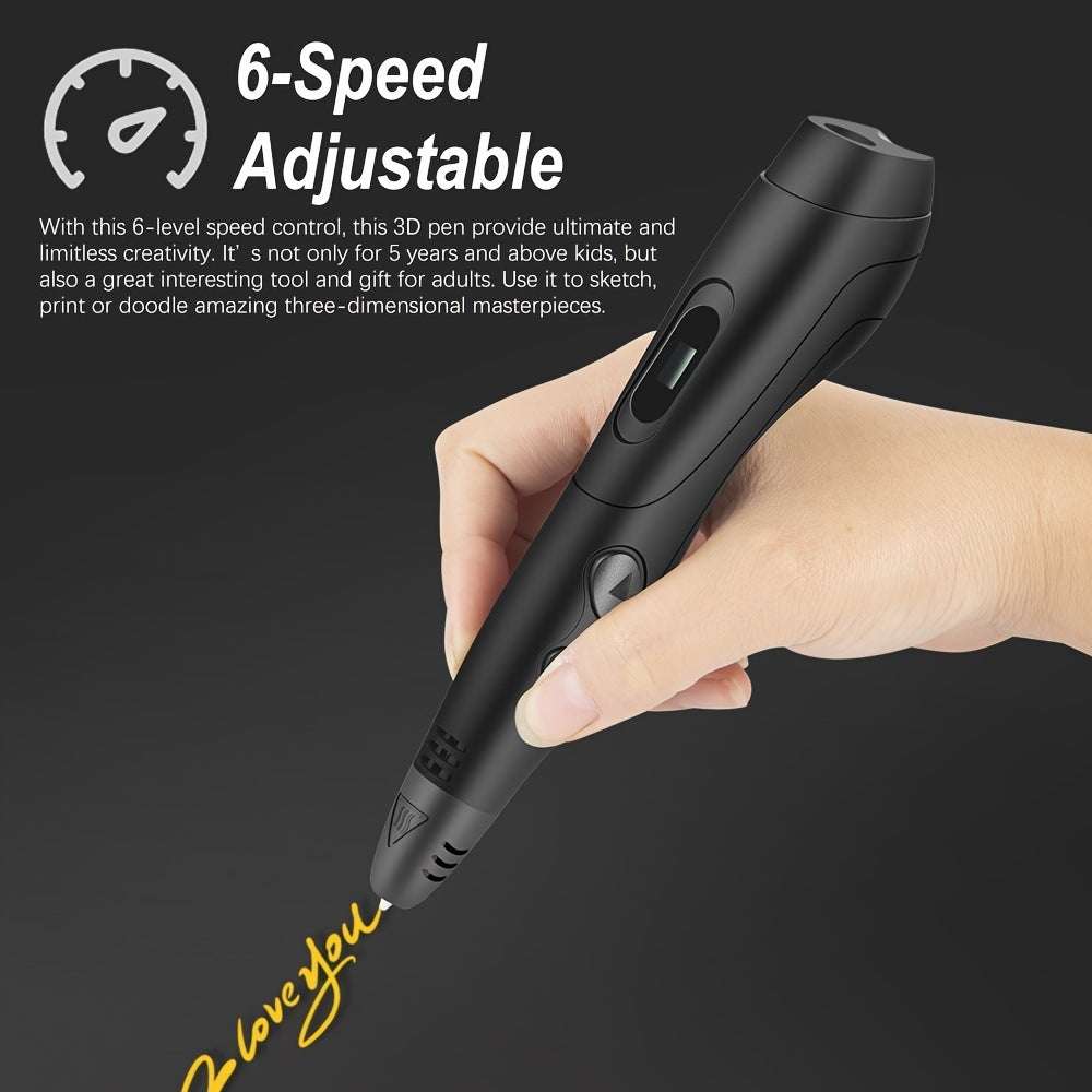 6-speed Adjustable High-end 3D Graffiti 3D Printing Pen Toy Bush Berry
