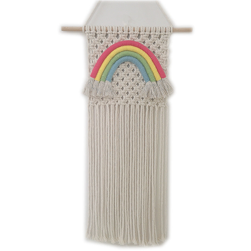 Macrame Rainbow Hand-woven Tapestry Nordic Style Bush Berry