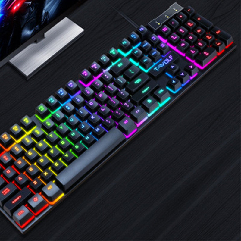 Gaming Usb Luminous Wired Keyboard Floating Manipulator Elk-Valley 3D
