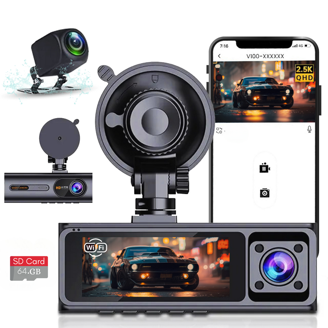 LDAS A20 Dash Cam WiFi , 2.5K Car Camera, Dashcams with App, Night Vision, G-Sensor, Loop Recording, 24H Parking Mode, Free 128G SD Card, Support 256GB Max (Black) LDAS ELECTRONICS
