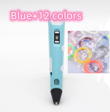 3D print pen 3D pen two generation graffiti 3D stereoscopic paintbrush children puzzle painting toys Elk-Valley 3D