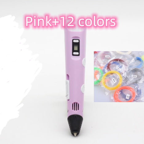 3D print pen 3D pen two generation graffiti 3D stereoscopic paintbrush children puzzle painting toys Elk-Valley 3D