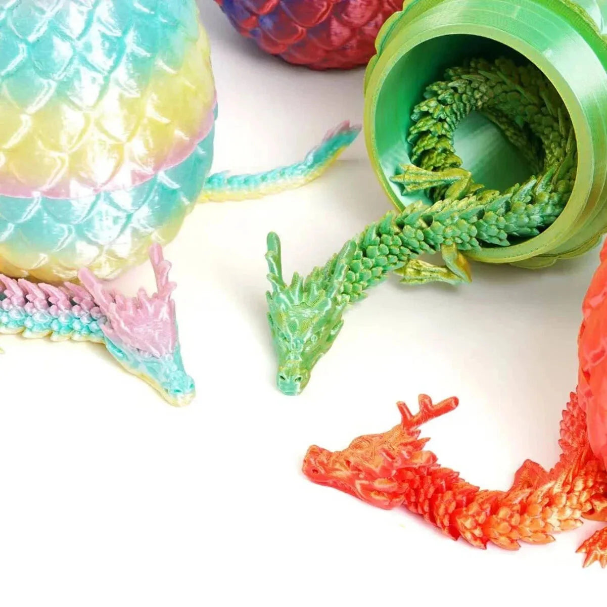 3D Printed Dragon Eggs, Containing Little Dragons, Easter 3D Movable Eggs, Stress-Relieving Toys, Surprise Printed Animal Toys Elk-Valley 3D