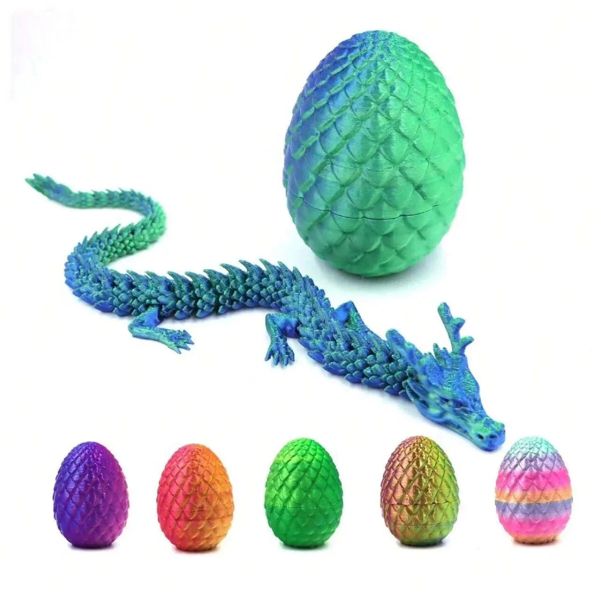 3D Printed Dragon Eggs, Containing Little Dragons, Easter 3D Movable Eggs, Stress-Relieving Toys, Surprise Printed Animal Toys Elk-Valley 3D