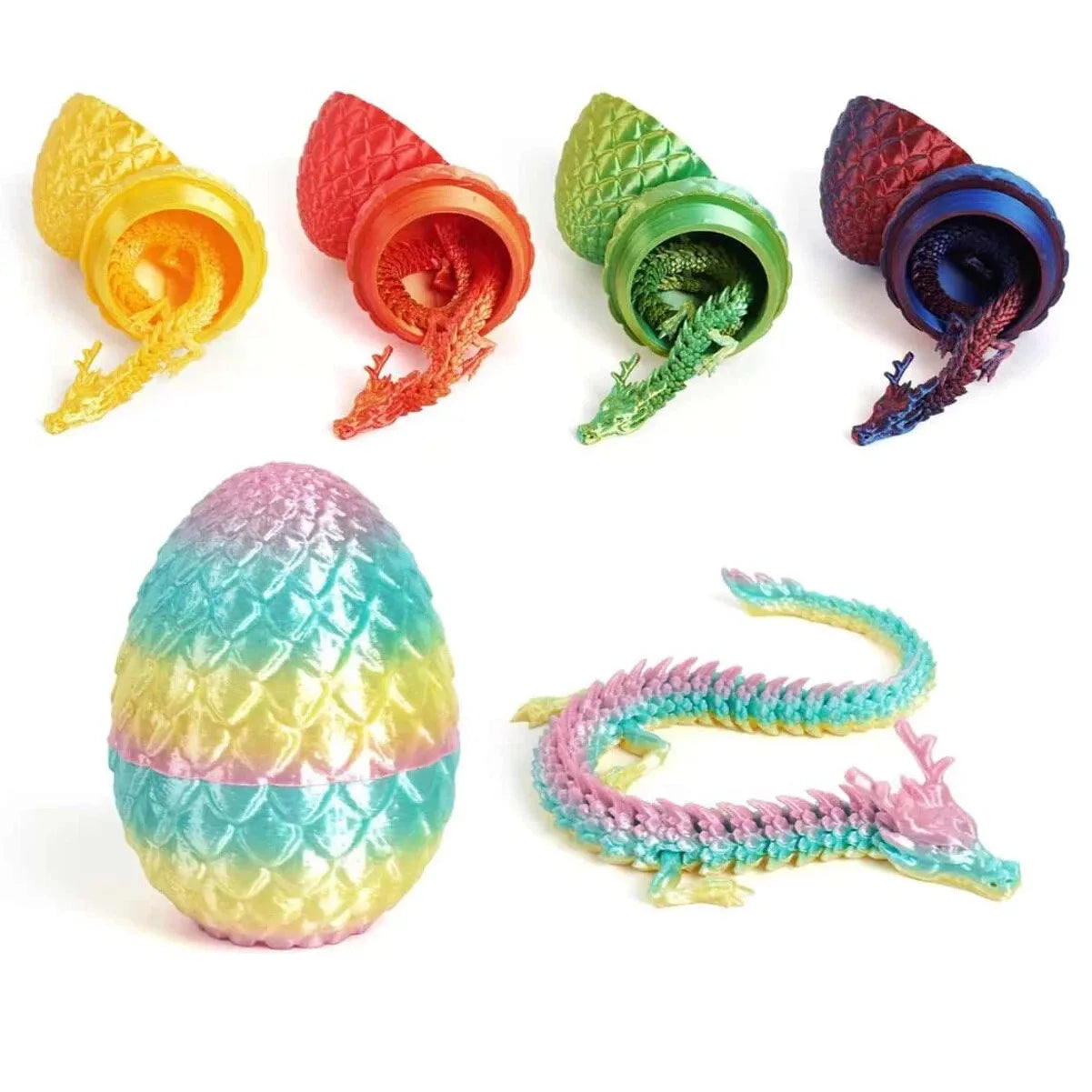 3D Printed Dragon Eggs, Containing Little Dragons, Easter 3D Movable Eggs, Stress-Relieving Toys, Surprise Printed Animal Toys Elk-Valley 3D
