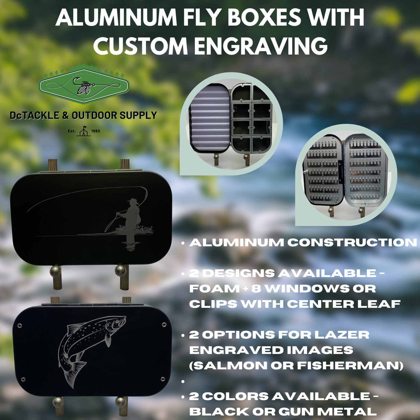 Aluminum Flyboxes with Clips, Windows and Foam Dc Tackle & Outdoor Supply