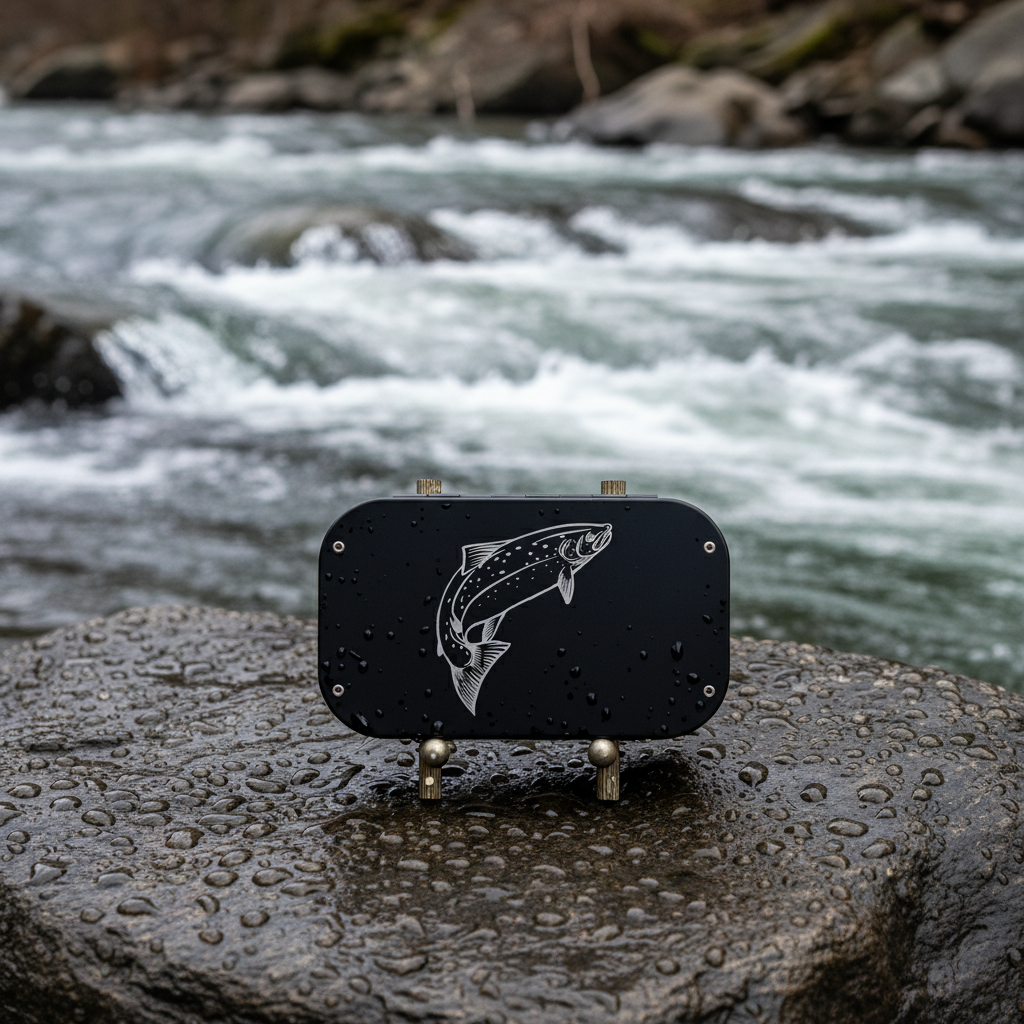 Fly Fishing Kit, Atlantic Salmon Flies, Mixed Selection, with Aluminum Flybox + Engraved Image Dc Tackle & Outdoor Supply