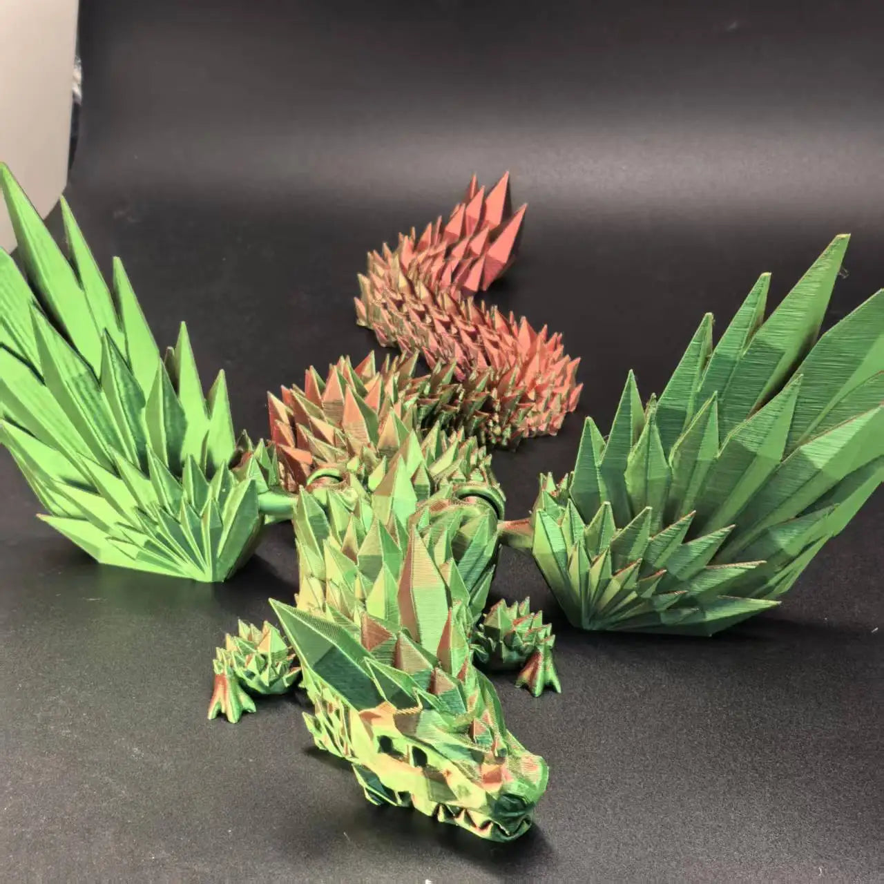 Large 42cm 3D Printed Western Flying Dragon Articulated Winged Dragon  Glass Effect Movie & TV Animal Theme Decoration Elk-Valley 3D