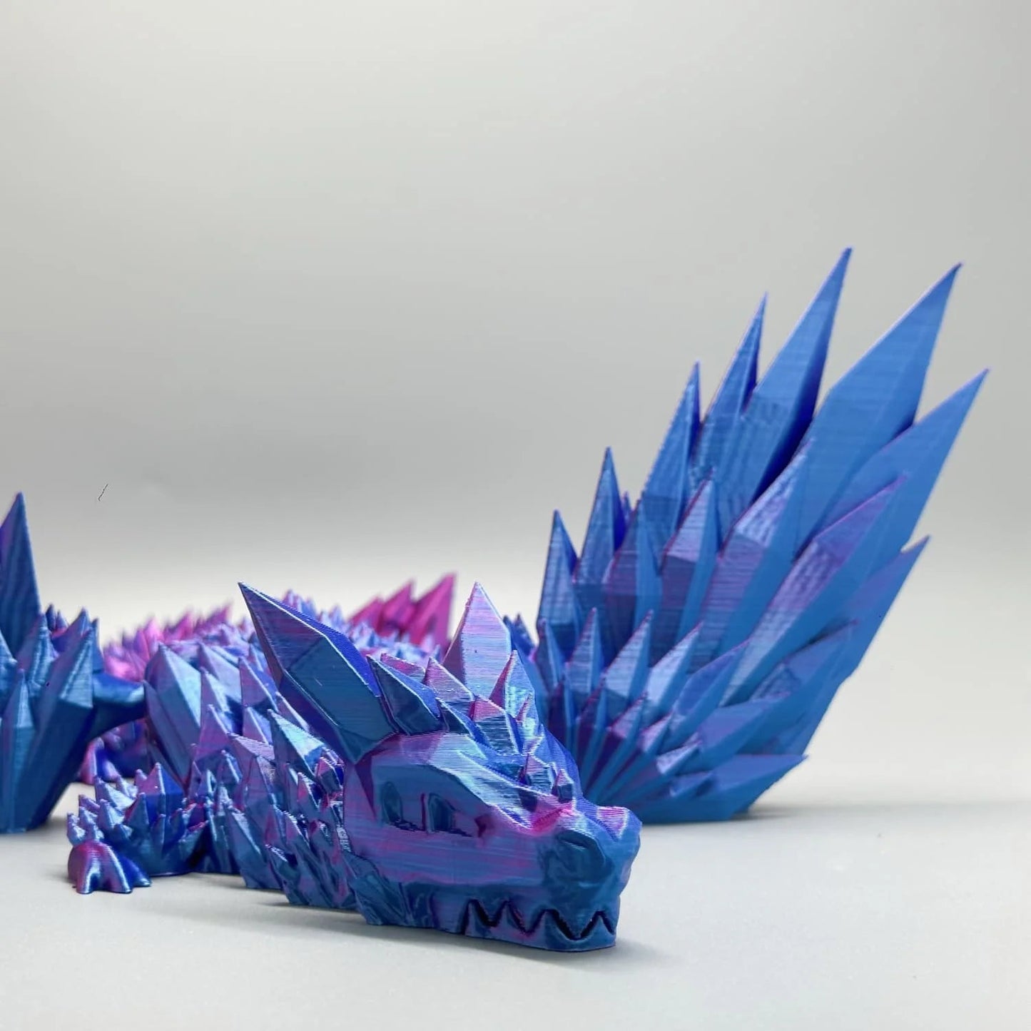 Large 42cm 3D Printed Western Flying Dragon Articulated Winged Dragon  Glass Effect Movie & TV Animal Theme Decoration Elk-Valley 3D