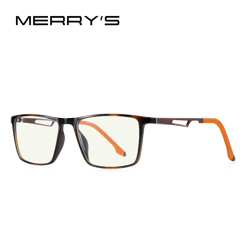 MERRYS DESIGN Men Anti Blue Ray Light Blocking Glasses UV400 Glasses For Computer Aluminum Legs With Silicone Temple S2270 Elk-Valley 3D