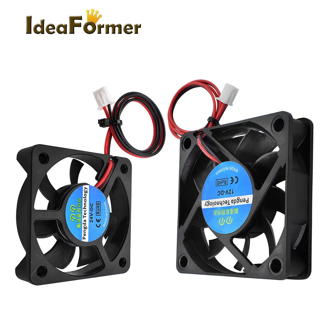 3D Printer Parts Cooling Fans 2510/3010/4010/5010/6015mm Brushless Cooler Fan DC 5/12/24V With 2Pin Dupont Wire Black Plastic Elk-Valley 3D