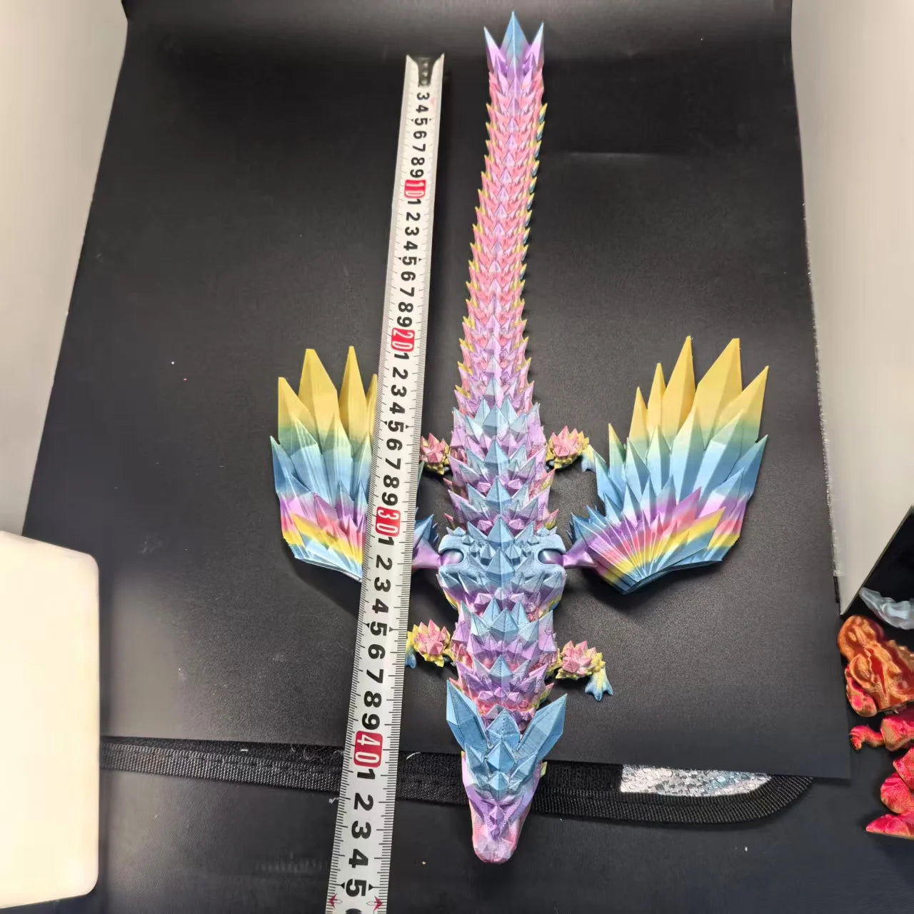 Large 42cm 3D Printed Western Flying Dragon Articulated Winged Dragon  Glass Effect Movie & TV Animal Theme Decoration Elk-Valley 3D