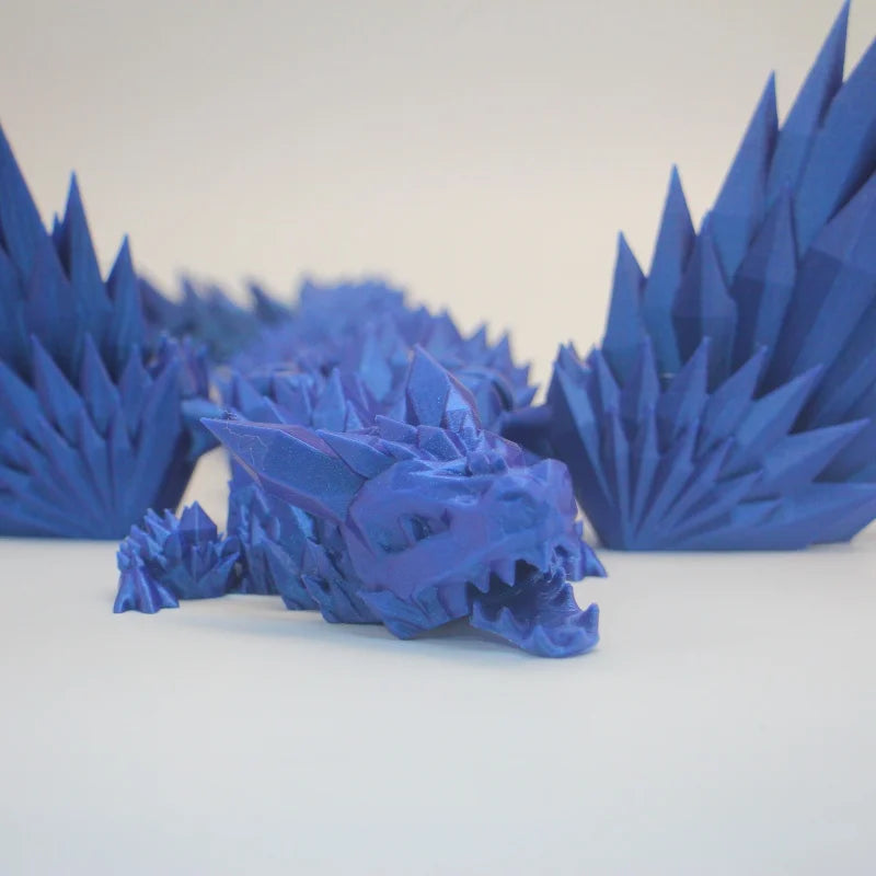 Large 42cm 3D Printed Western Flying Dragon Articulated Winged Dragon  Glass Effect Movie & TV Animal Theme Decoration Elk-Valley 3D
