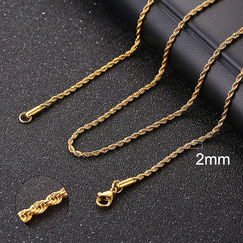 Vnox Cuban Chain Necklace for Men Women, Basic Punk Stainless Steel Curb Link Chain Chokers,Vintage Gold Tone Solid Metal Collar Elk-Valley 3D