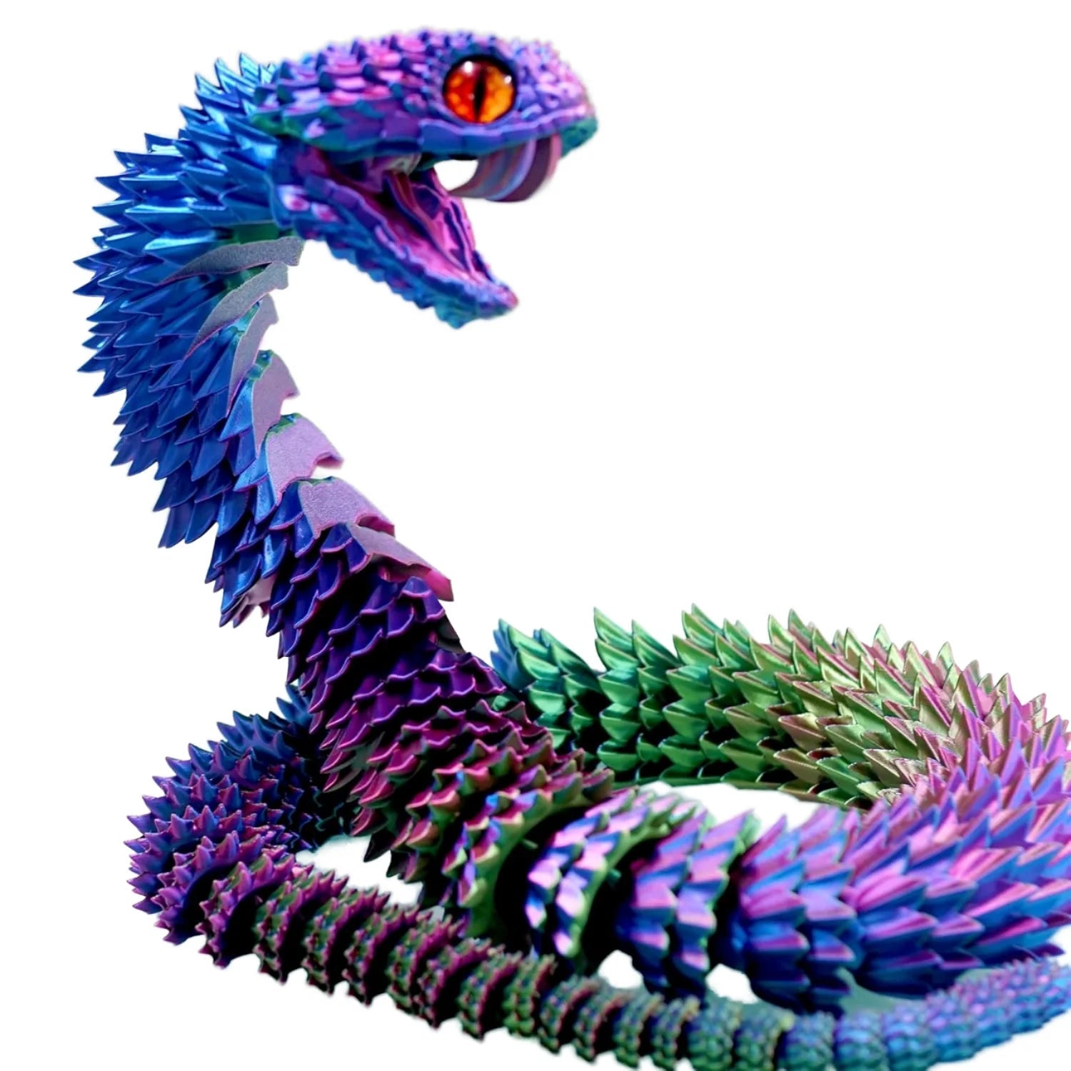 Jinccai Extra-Large 3D Printed Snake Figurine 23.62 Inches (60cm) Plastic Movable Flexible Joints Stress-Relief Fidget Elk-Valley 3D