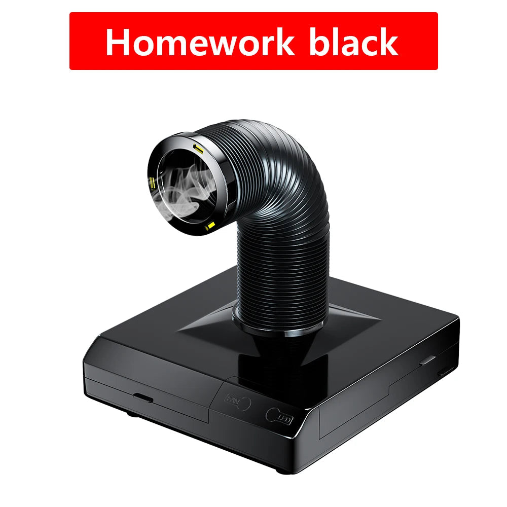 LUXIANZI Fume Extractor Smoking Instrument With LED Light 220v Activated Carbon filter Sponge Solder iron Smoke Absorber Elk-Valley 3D