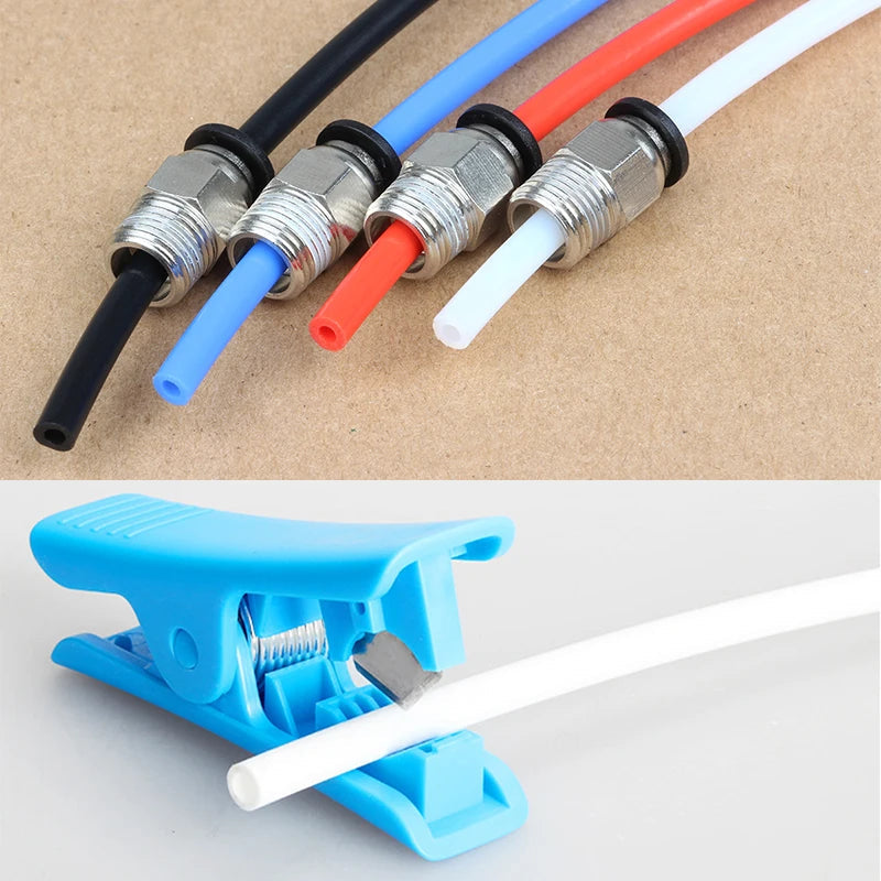 3D Printer  hotend Parts PTFE Tube Teflonto Pipe Bowden Extruder 1.75mm ID2mm OD4mm 1M 2M with Cutter and Cable tie White Black Elk-Valley 3D