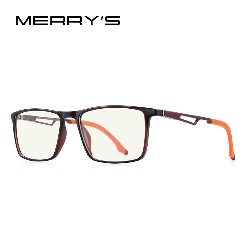 MERRYS DESIGN Men Anti Blue Ray Light Blocking Glasses UV400 Glasses For Computer Aluminum Legs With Silicone Temple S2270 Elk-Valley 3D