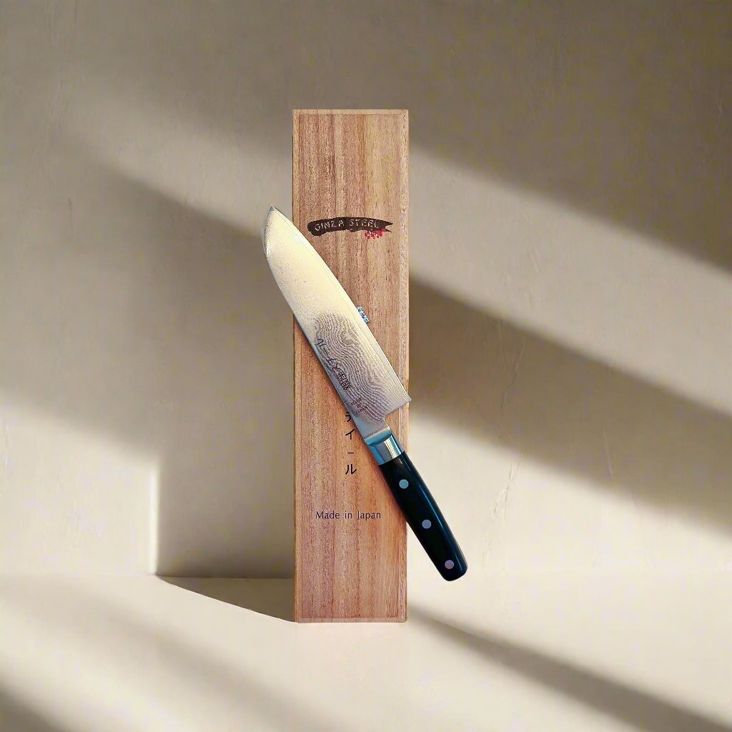 HAYAMI 180 - VG10 - 33 Layered Damascus Steel Santoku Knife 180mm Ginza Steel