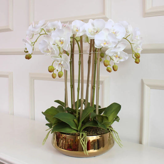 3D printed artificial orchid, flower arrangement, hand feel, butterfly, without vase