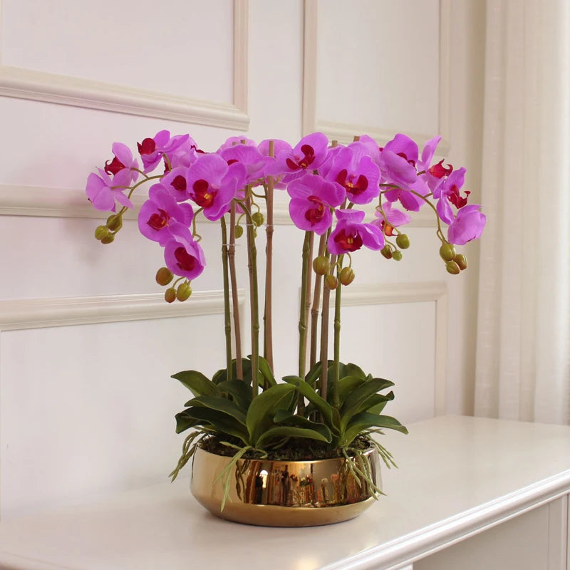 3D printed artificial orchid, flower arrangement, hand feel, butterfly, without vase
