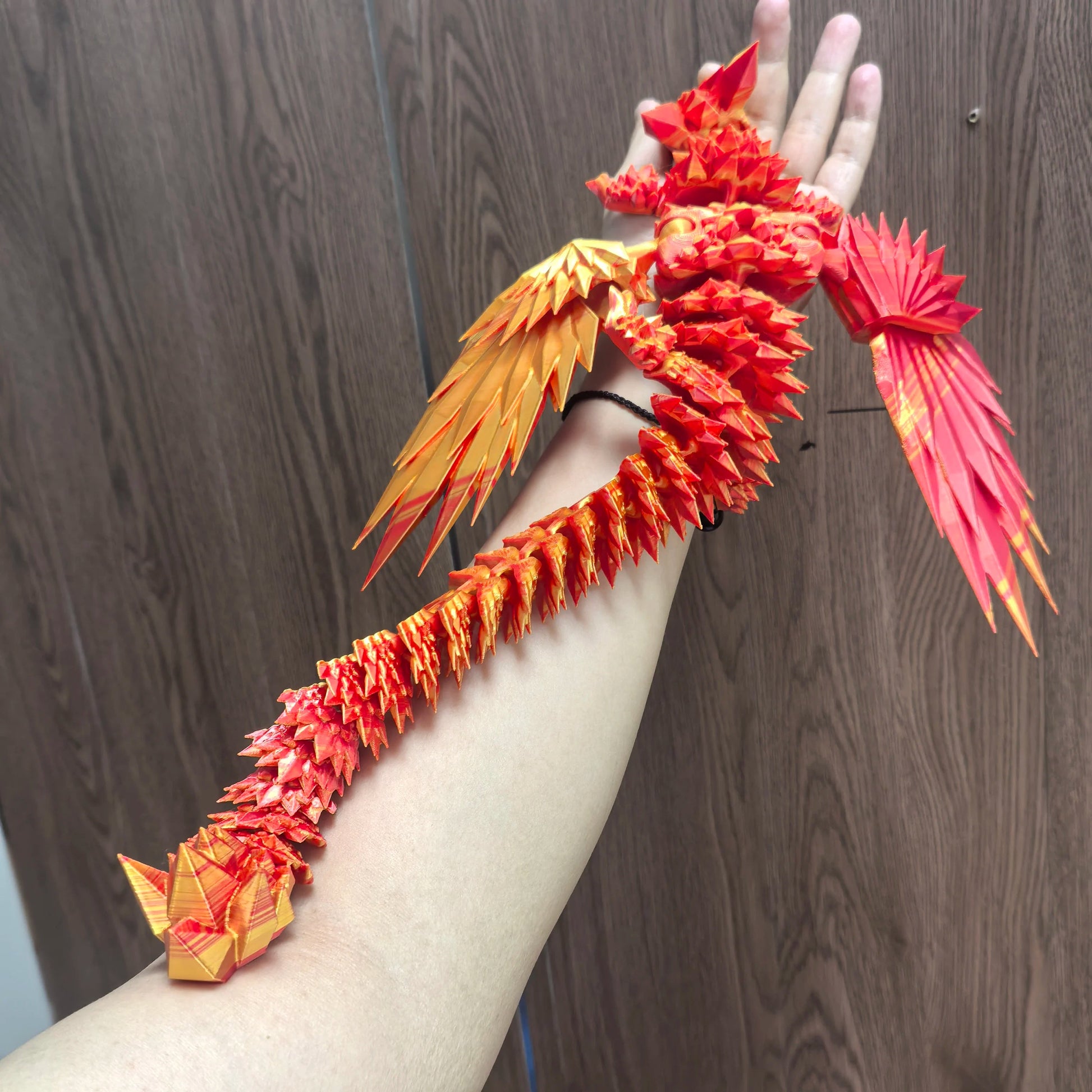 Large 42cm 3D Printed Western Flying Dragon Articulated Winged Dragon  Glass Effect Movie & TV Animal Theme Decoration Elk-Valley 3D