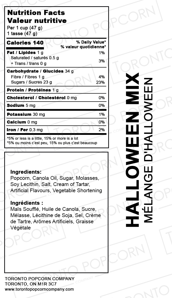 Halloween Mix Popcorn Toronto Popcorn Company