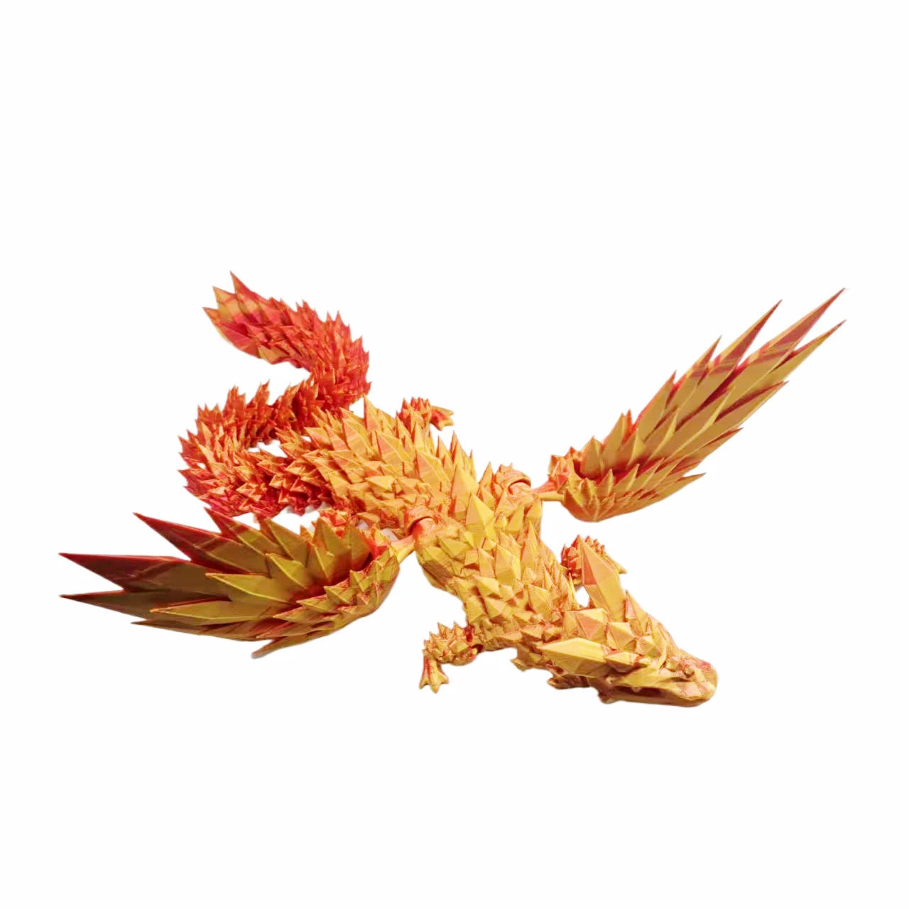 Large 42cm 3D Printed Western Flying Dragon Articulated Winged Dragon  Glass Effect Movie & TV Animal Theme Decoration Elk-Valley 3D