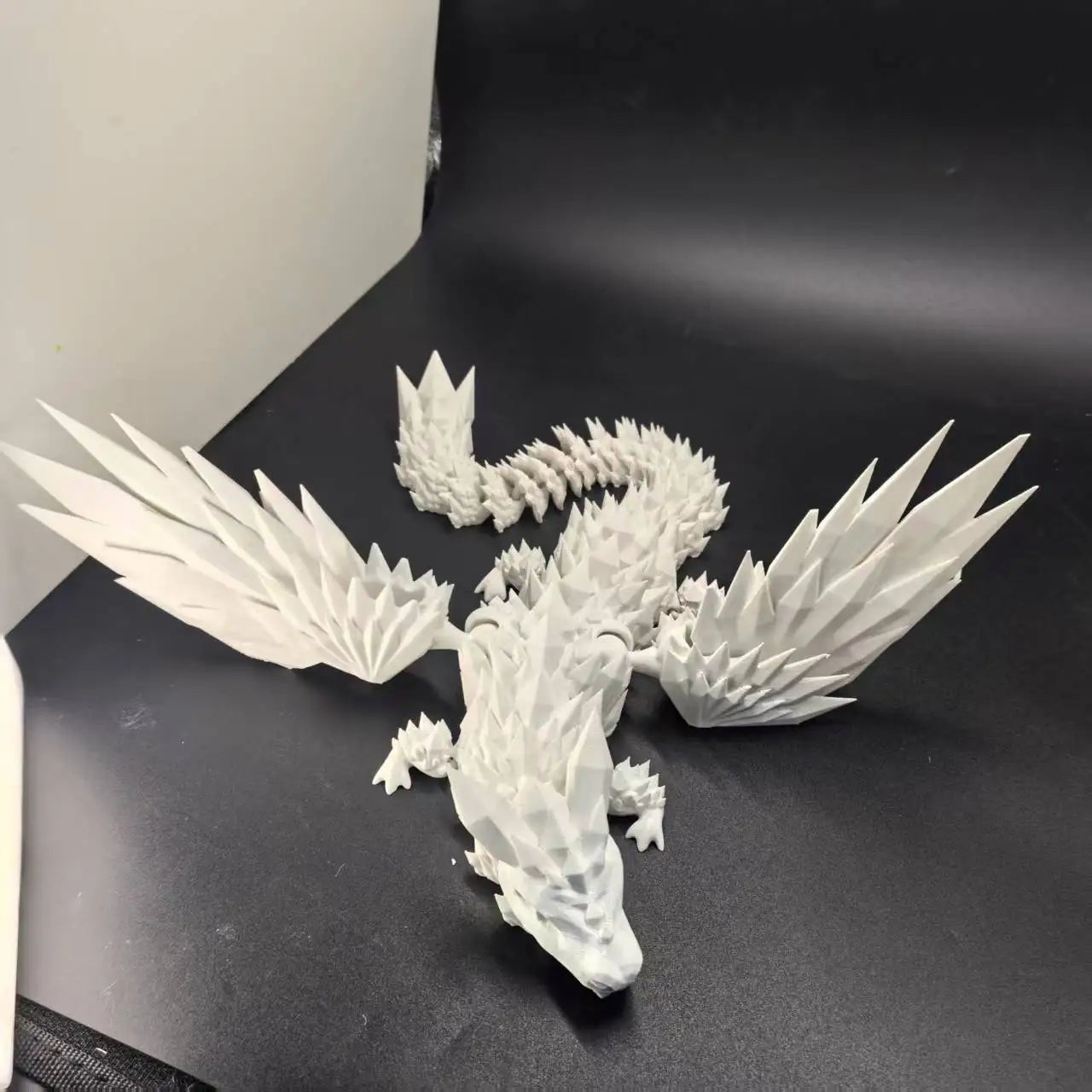 Large 42cm 3D Printed Western Flying Dragon Articulated Winged Dragon  Glass Effect Movie & TV Animal Theme Decoration Elk-Valley 3D