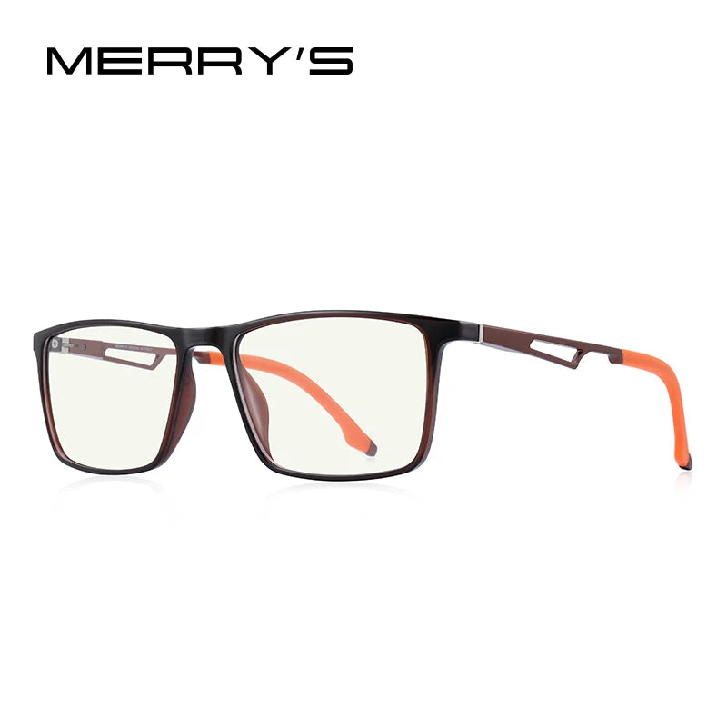 MERRYS DESIGN Men Anti Blue Ray Light Blocking Glasses UV400 Glasses For Computer Aluminum Legs With Silicone Temple S2270 Elk-Valley 3D
