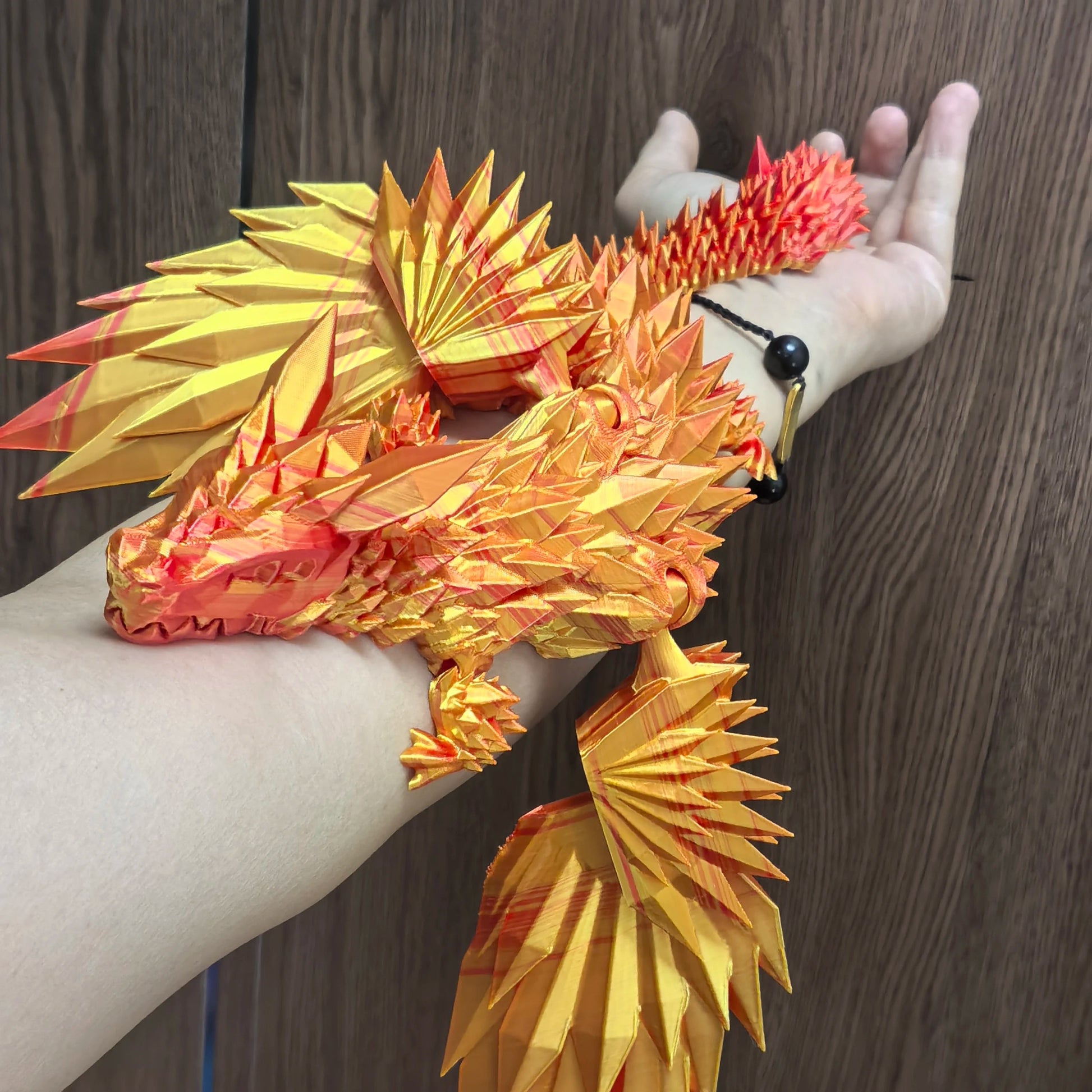 Large 42cm 3D Printed Western Flying Dragon Articulated Winged Dragon  Glass Effect Movie & TV Animal Theme Decoration Elk-Valley 3D