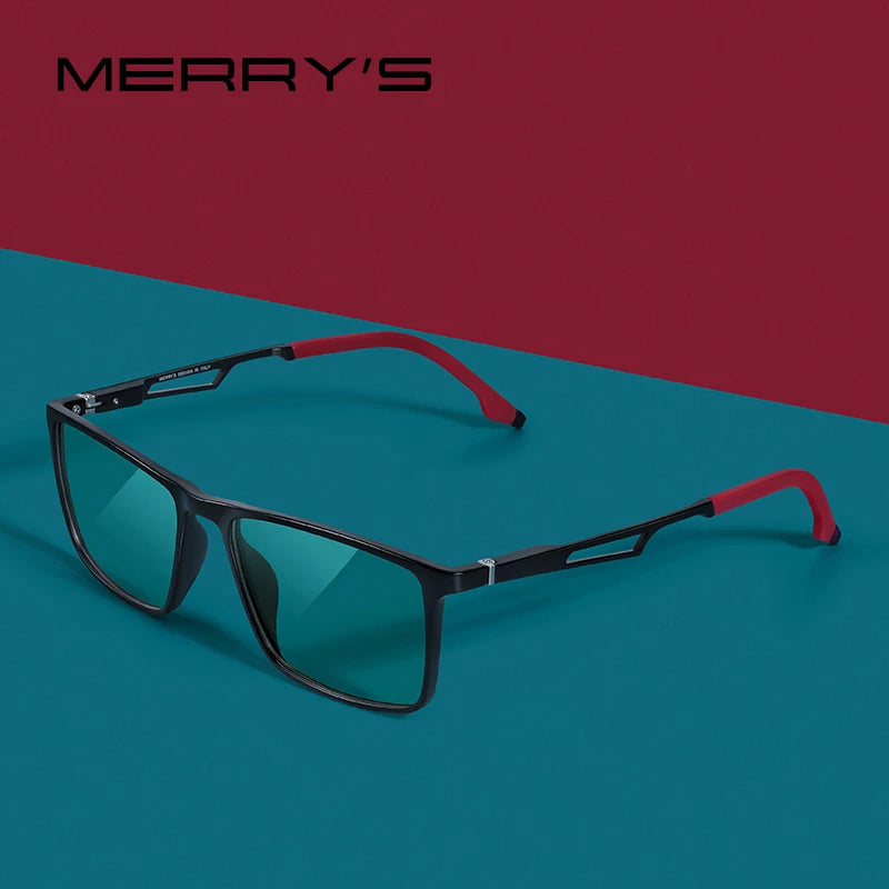 MERRYS DESIGN Men Anti Blue Ray Light Blocking Glasses UV400 Glasses For Computer Aluminum Legs With Silicone Temple S2270 Elk-Valley 3D