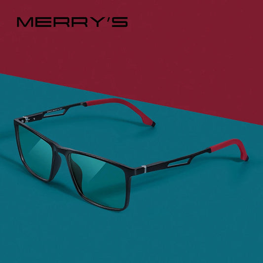 MERRYS DESIGN Men Anti Blue Ray Light Blocking Glasses UV400 Glasses For Computer Aluminum Legs With Silicone Temple S2270 Elk-Valley 3D