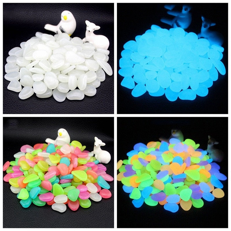 25/50pcs Glow in the Dark Garden Pebbles Glow Stones Rocks for Walkways Garden Path Patio Lawn Garden Yard Decor Luminous Stones Elk-Valley 3D