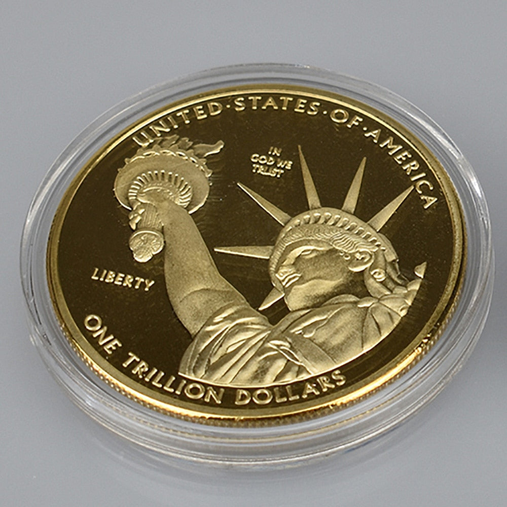 1 Trillion Dollar Gold Coins bit coin gold bitcoin Litecoin Eth XRP doge coin Cardano IOTA FIL shiba Cryptocurrency coin Elk-Valley 3D