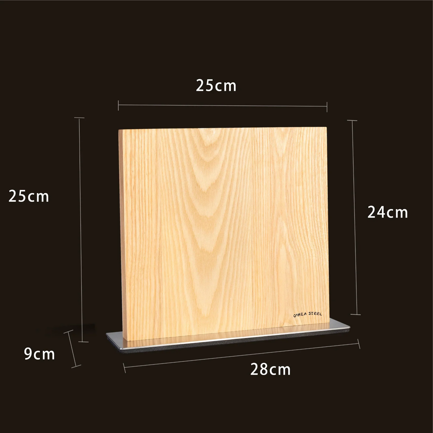 Ginza Steel Magnetic Wood Knife Block | Stylish & Functional