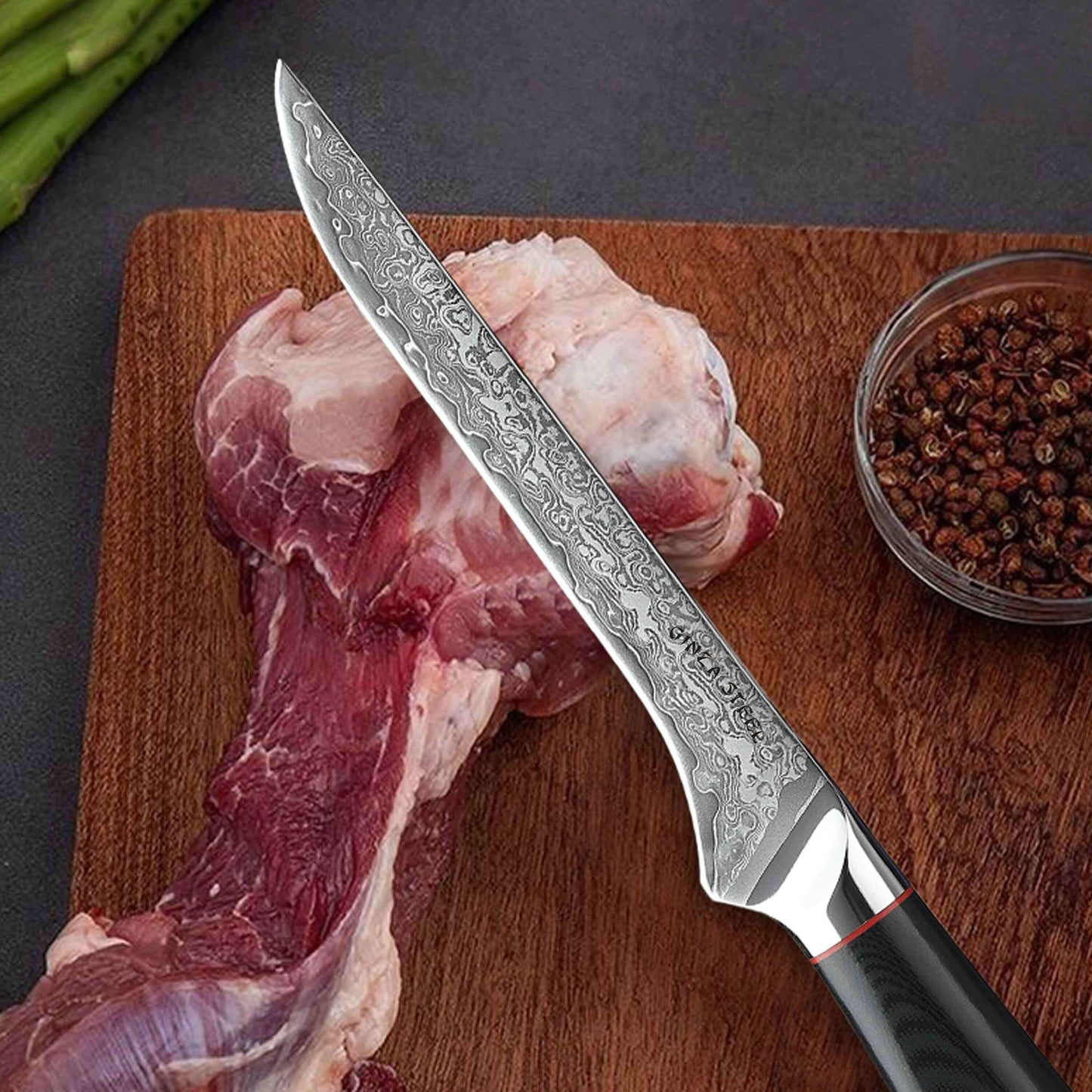 HAGAKURE SIX | Essential 6 pcs Knife set | 4 Knives, 1 Shears with Wood Block Ginza Steel