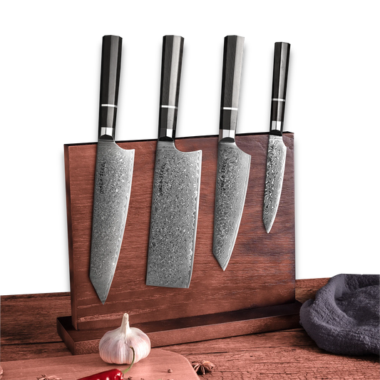 KASAI KOGATANA FIVE | Essential 5 pcs Knife set | 4 Knives with Magnetic Wood Block Ginza Steel