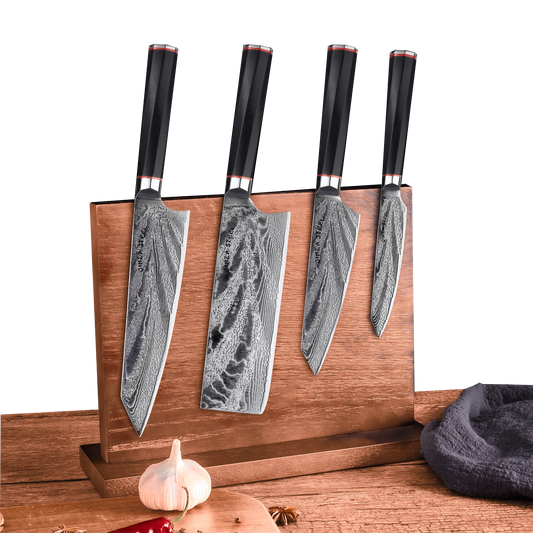 KATANA FIVE | Essential 5 pcs Knife set | 4 Knives with Magnetic Wood Block