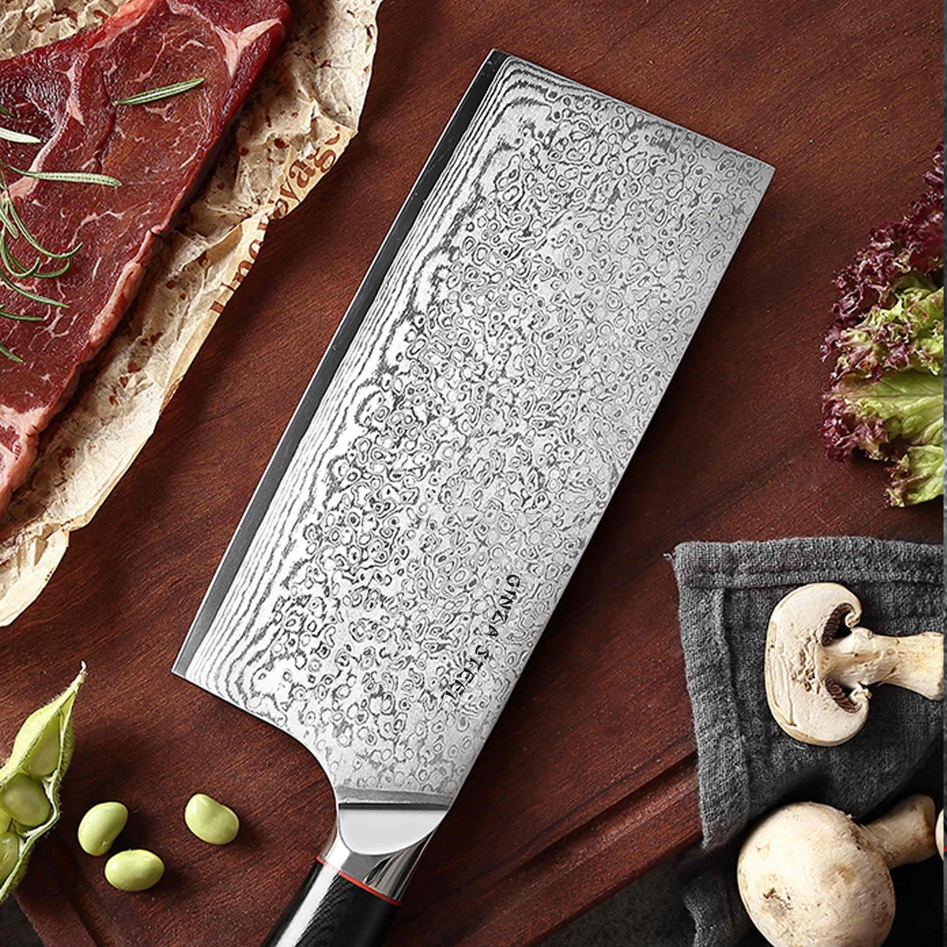 HAGAKURE SIX | Essential 6 pcs Knife set | 4 Knives, 1 Shears with Wood Block Ginza Steel