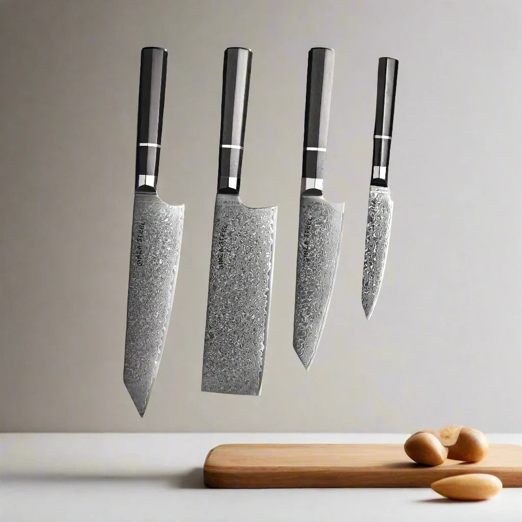 KASAI KOGATANA FIVE | Essential 5 pcs Knife set | 4 Knives with Magnetic Wood Block Ginza Steel