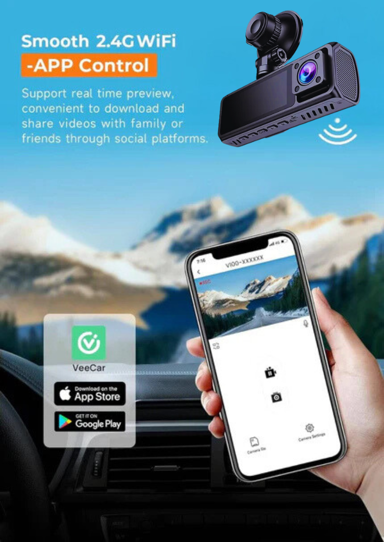 LDAS A20 Dash Cam WiFi , 2.5K Car Camera, Dashcams with App, Night Vision, G-Sensor, Loop Recording, 24H Parking Mode, Free 128G SD Card, Support 256GB Max (Black) LDAS ELECTRONICS