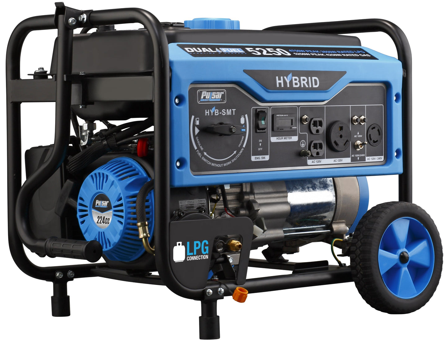 Pulsar Hybrid Dual Fuel Gas Propane Portable Generator 5250W Peak PG5250B Pulsar