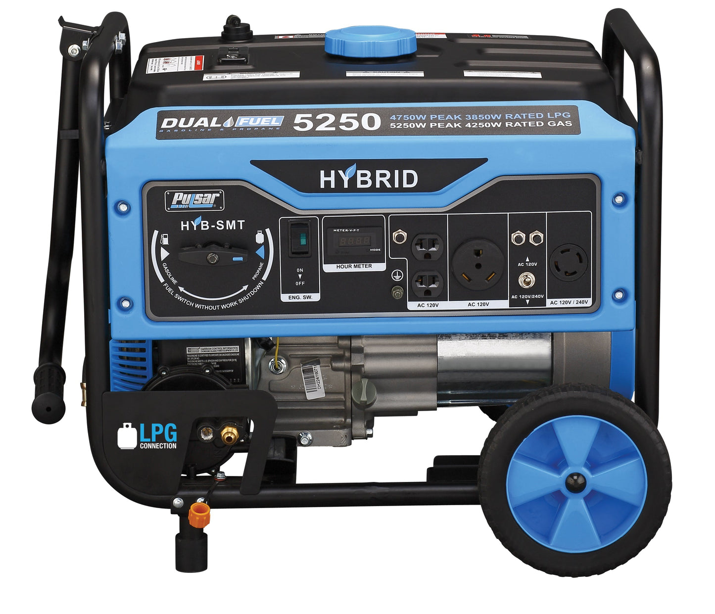 Pulsar Hybrid Dual Fuel Gas Propane Portable Generator 5250W Peak PG5250B Pulsar