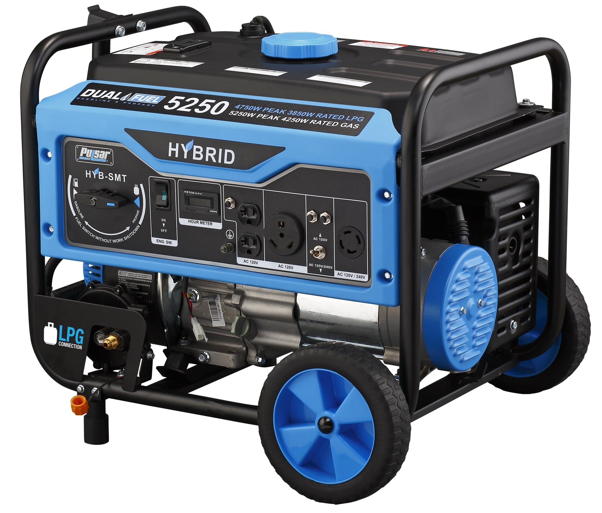 Pulsar Hybrid Dual Fuel Gas Propane Portable Generator 5250W Peak PG5250B Pulsar