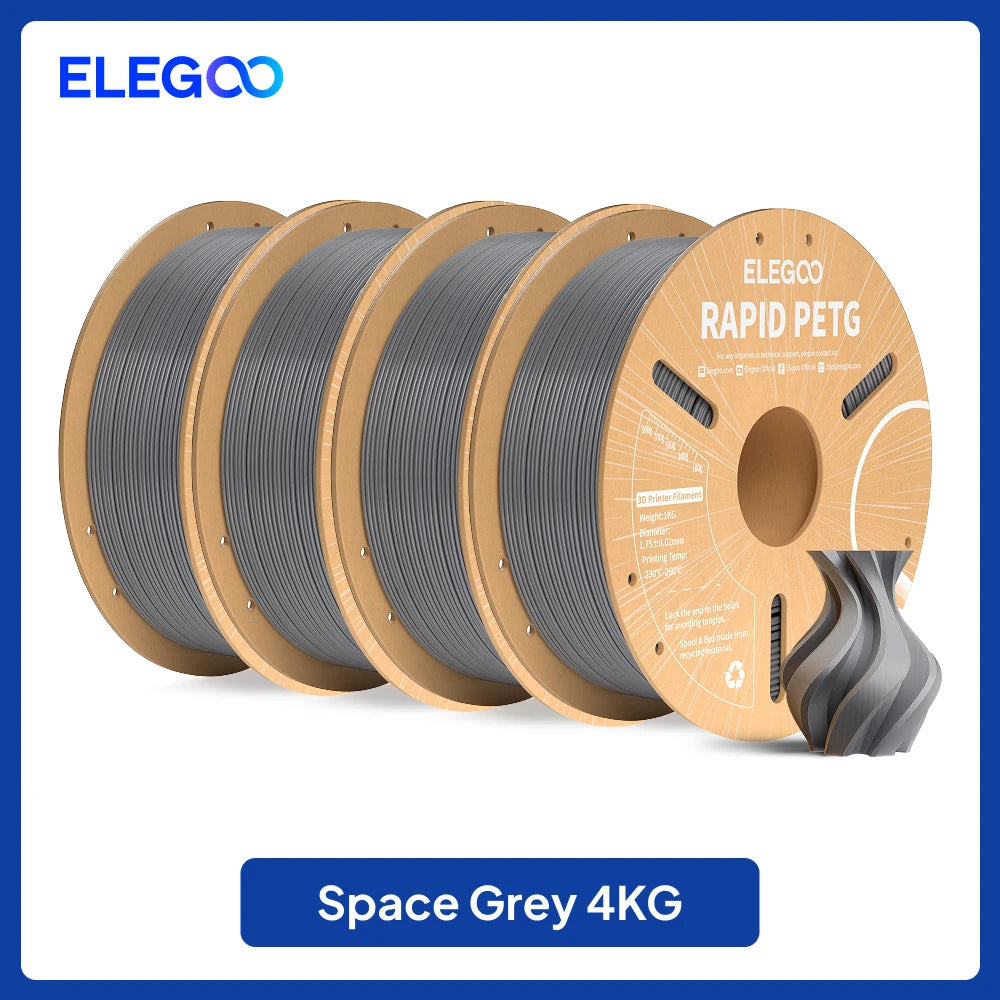ELEGOO Rapid PETG Filament 1.75mm 1KG,High Speed 30-600mm/s 3D Printer Filament 1kg Fits for Most FDM 3D Printers Elk-Valley 3D